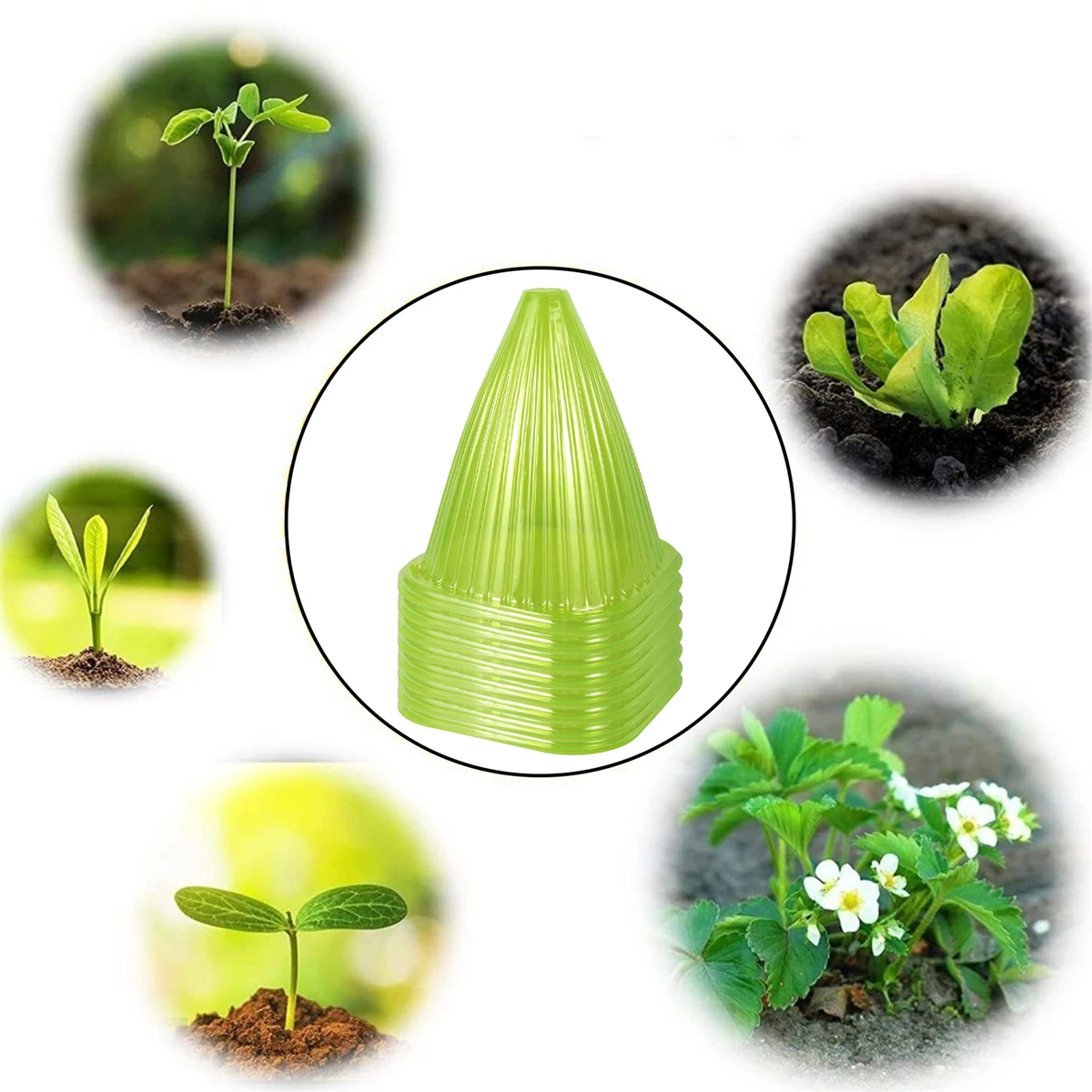 5Pcs Plant Fruit Protection Cover PE Windproof Birdproof Vegetable Flower Sunshade Bag Yard Ecological Seedling Insulation Cover