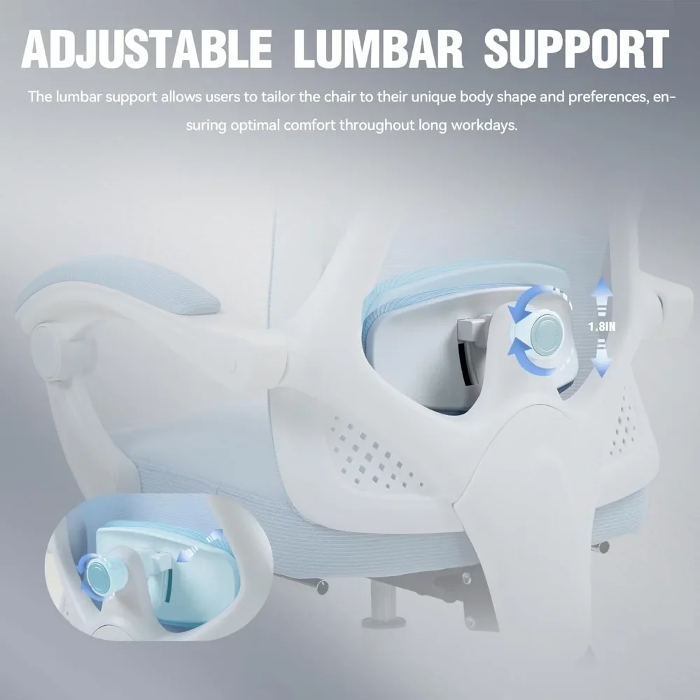 Ergonomic Office Chair,Breathable Mesh Computer Chair with Pocket Spring Cushion,Comfy Desk Chair