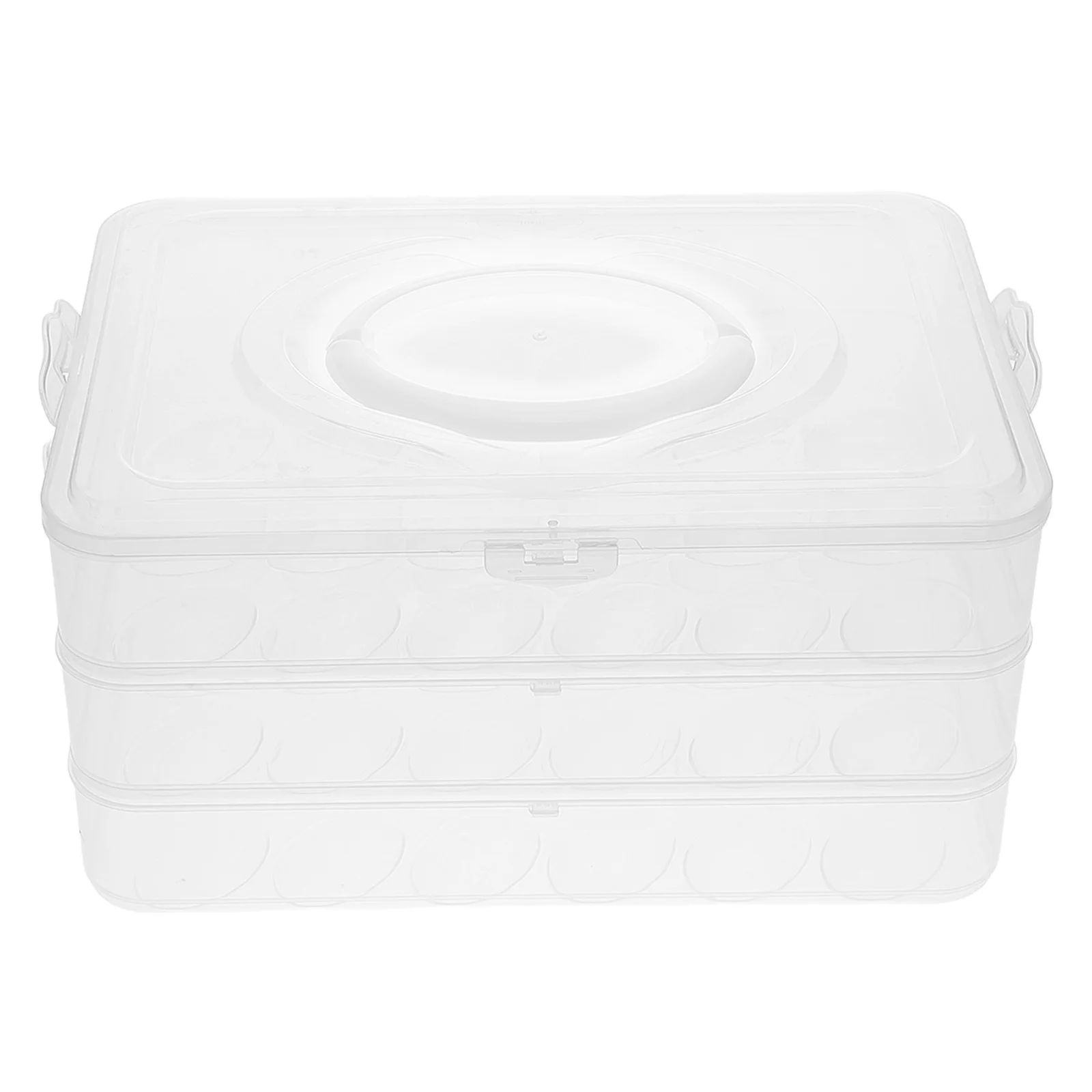 

72 Eggs Capacity Clear Egg Tray with Lid Handle 3 Layer Stackable Design for Kitchen Refrigerator Travel Camping Party Fresh Egg