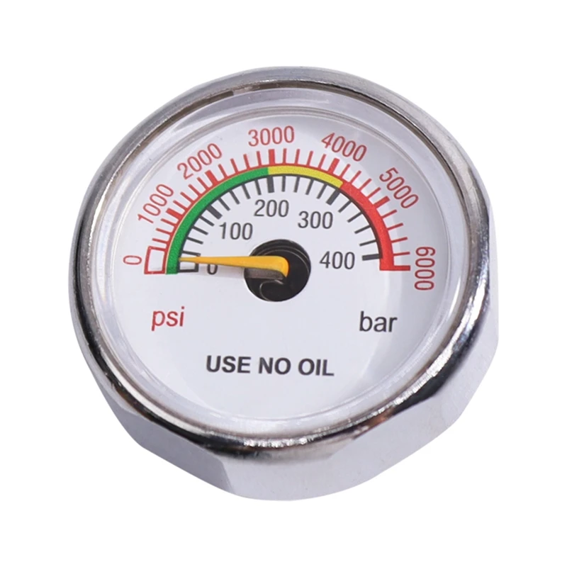 1 PCS 1/8NPT Thread Back Axial Connection Gas Pressure Gauge 33Mm 6000Psi/400Bar