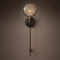 Nordic Style Black Metal Frame Glass Shade Pendant Lamp Round Ceilings Lustre Brass Finish Dimmable