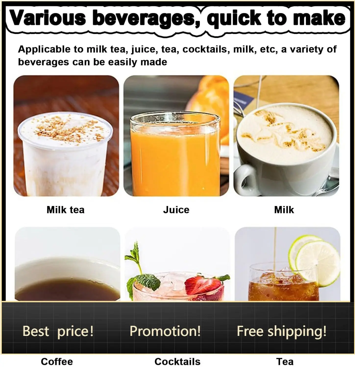 

Electric Milk Tea Shaker, Stainless Steel Bubble Tea Shaking Machine, Double Frame Bubble Boba Shaker Machine with 2X 700 ML PC