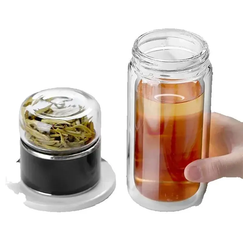 Tea Separation Tea Cup Double-layer Glass Cup Portable and Creative Filtering Anti Scalding Water Cup