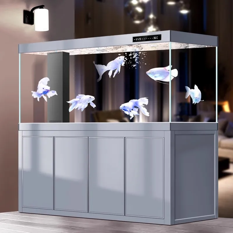 

Nordic Large Arowana Fish Tank Living Room Cabinet Office Waterless Maintenance Ultra-white Glass Screen Partition Furniture FYF