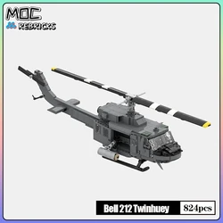 Military MOC Bricks US Bell 212 Twinhuey General Purpose Helicopters Building Block Model DIY Set Toys to Boys Christmas Gifts