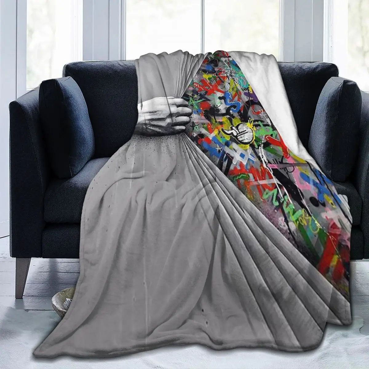 

Case Banksy Uncovering Graffiti Blankets Fleece Sofa Throw Blanket Warm for Home Bedroom Travel Throws Bedspread Quilt