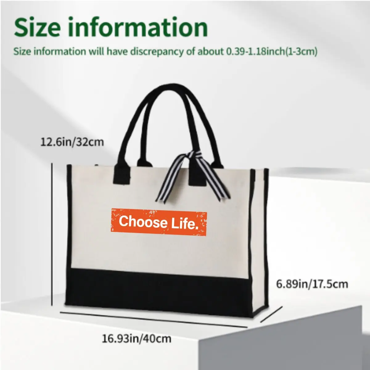 Life Choice Durable Patchwork Canvas Tote for Daily Commute