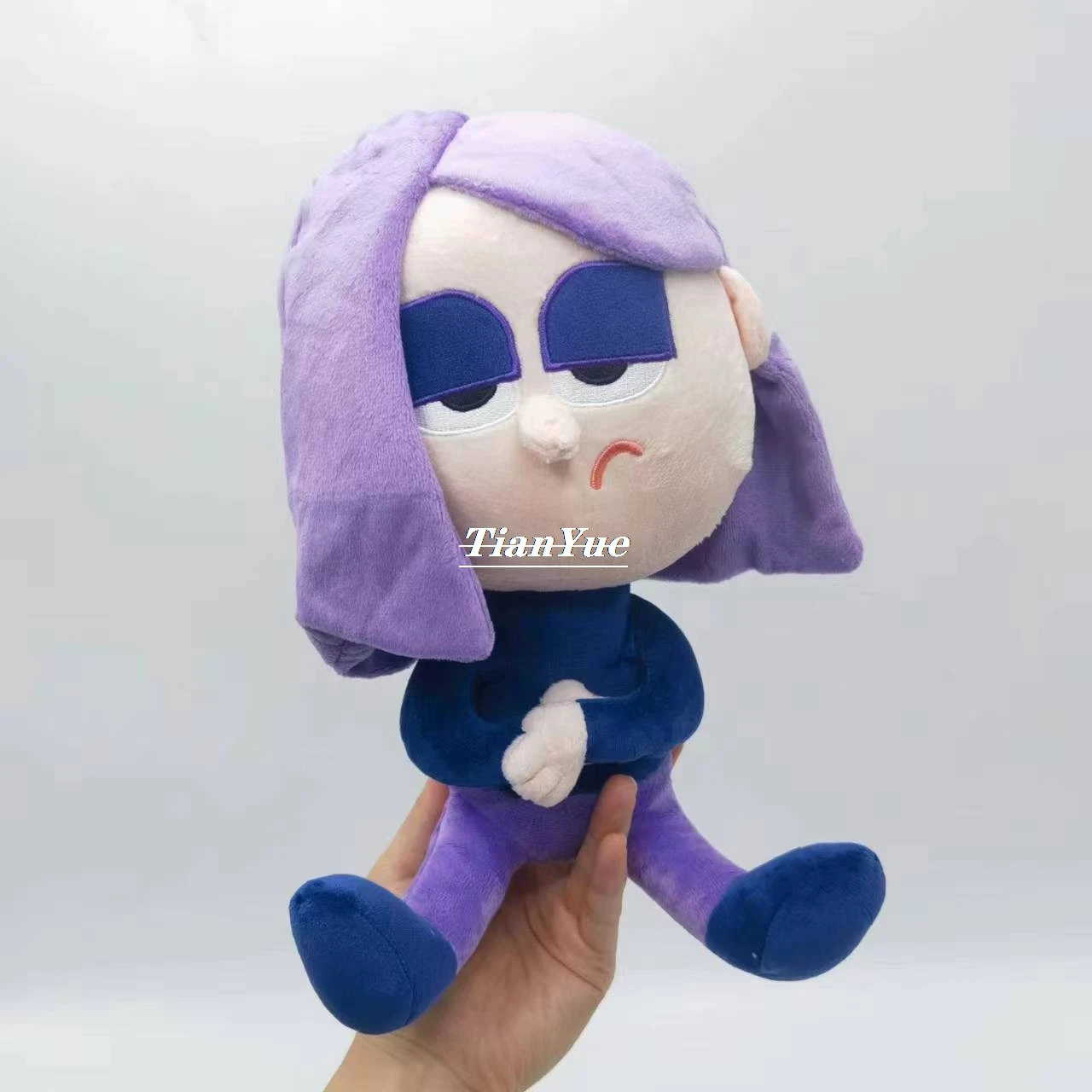 لطيف Duolingo زنبق الأرجواني الشعر فتاة لينة محشوة دمية الأطفال هدية عيد الميلاد لعبة 25 سنتيمتر