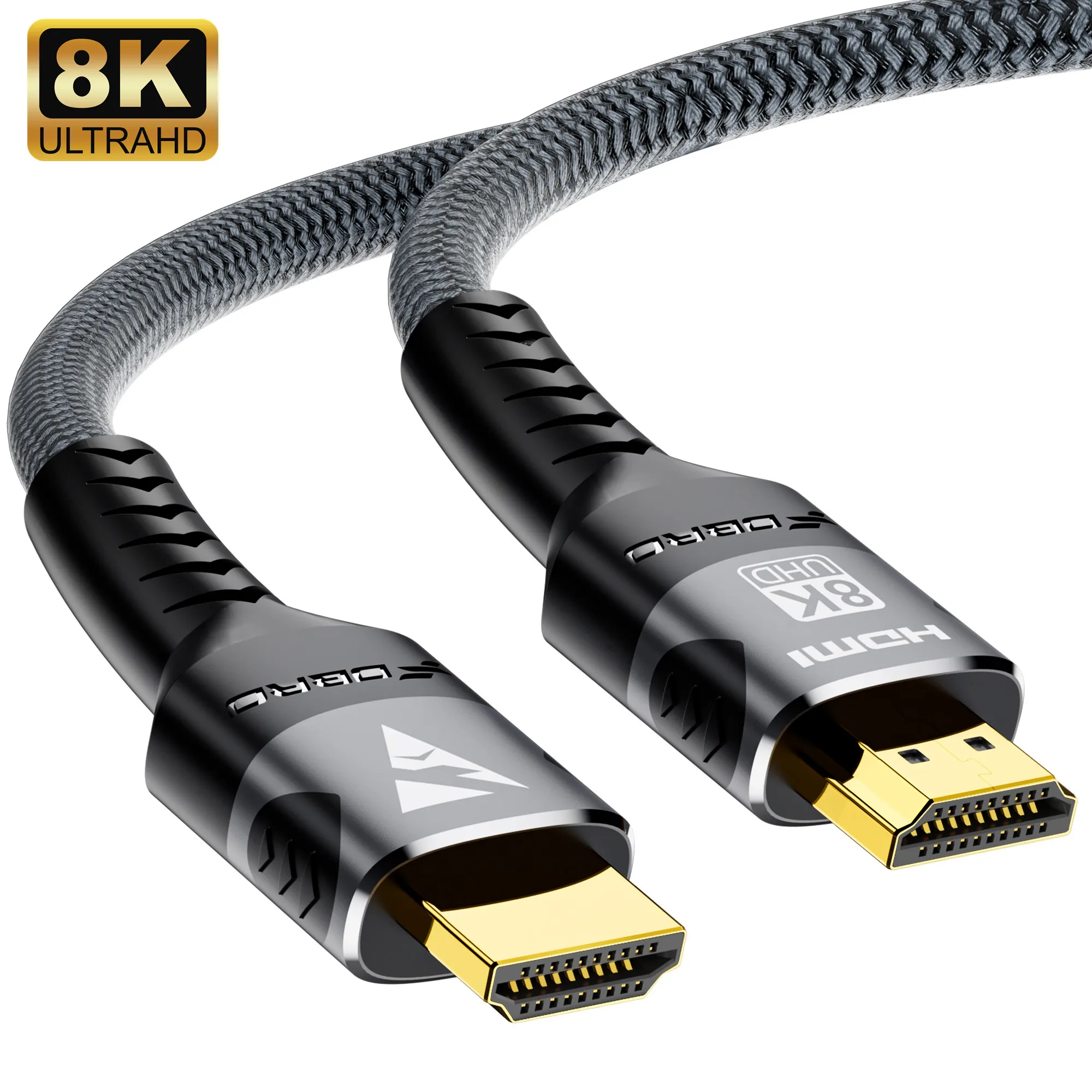 Cabo 2.1 do hdmi 8k, 48gbps, alta velocidade, 4k, 120hz, 8k @ 60hz, dts: x, hdcp 2.2 & 2.3, hdr 10, compatível com roku tv/ps5