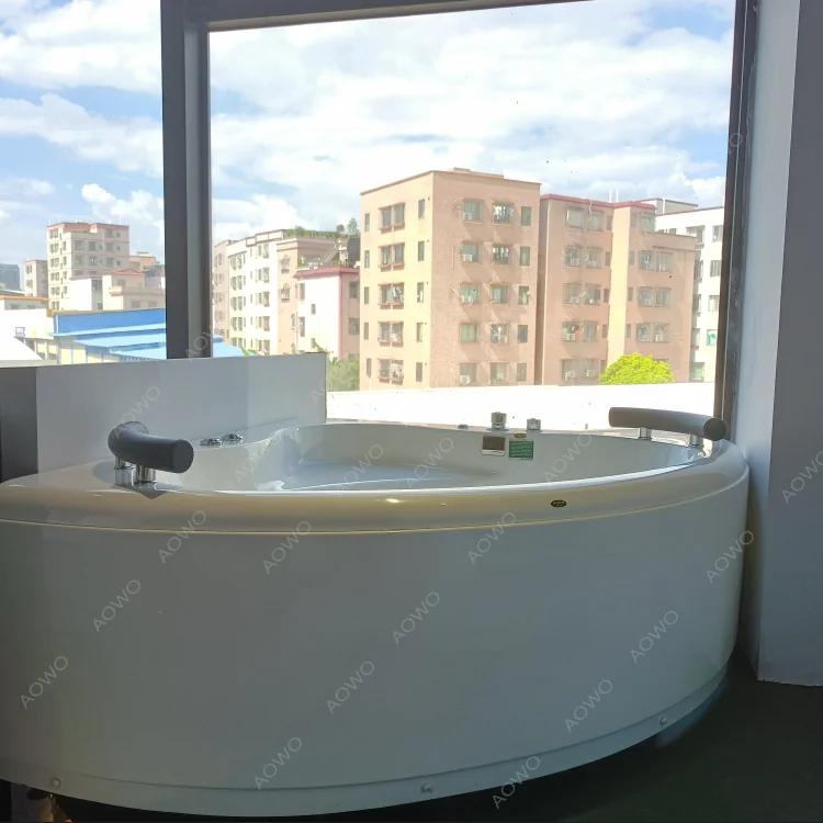 Modern Hotel Bathroom Air Whirlpool Bath Double Hot Tub Massage Corner Bucket Bubble Massage Acrylic Independent Vortex Bathtub