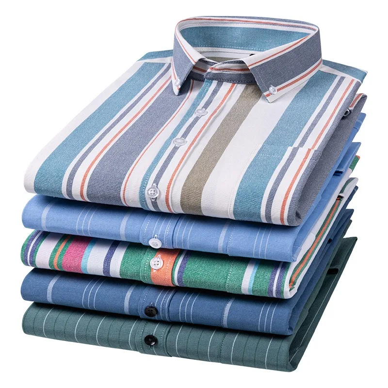 Men's long-sleeved shirt plaid stripes High quality casual comfort Breathable spring summer autumn everything street trend