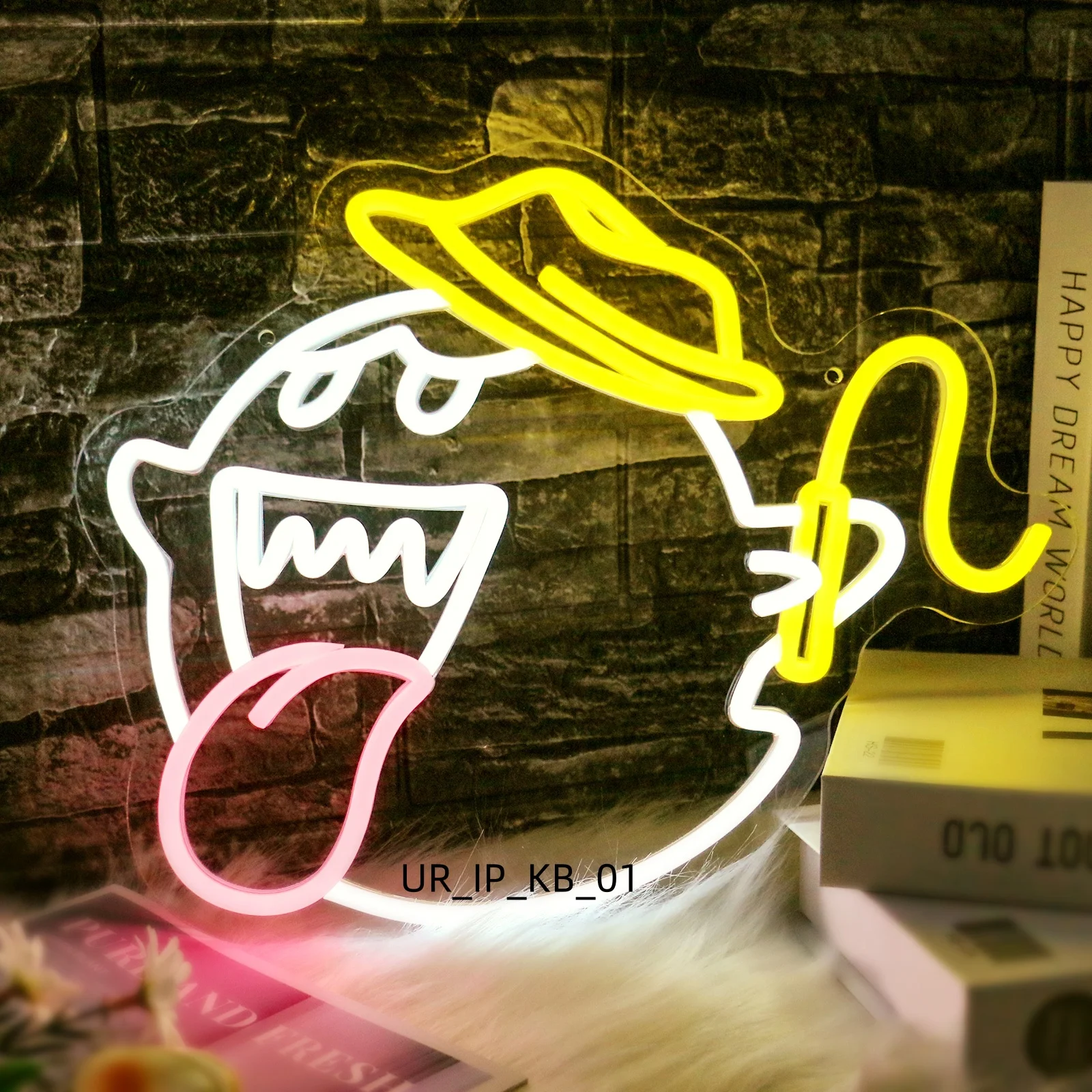 

Неоновая вывеска Ghost Neon Light Ghost Face Signs с регулируемым переключателем Ретро аркадный декор Игровая неоновая вывеска для игровой зоны Man Cave