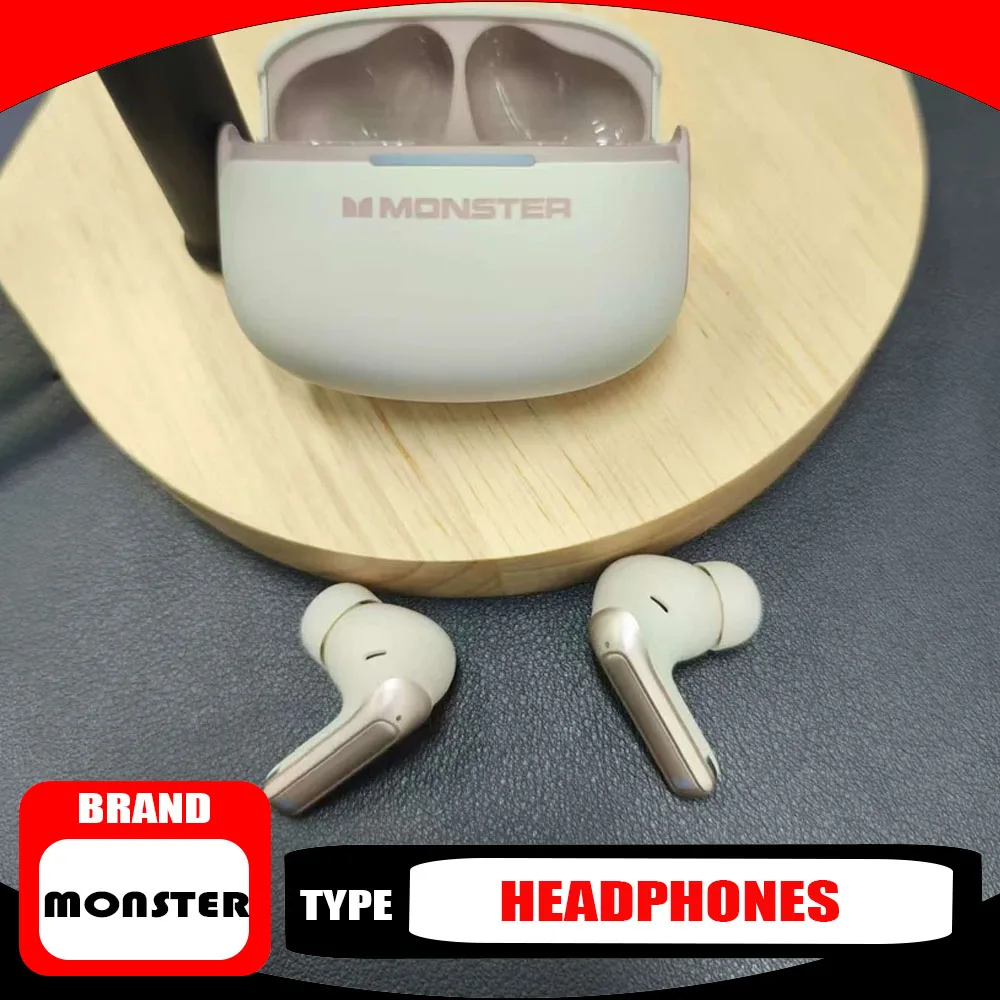 MONSTER AURA FIT D02 Wireless Bluetooth Headphones Feature ANC Active Noise Cancellation, Ergonomic Design ENC Sensitive