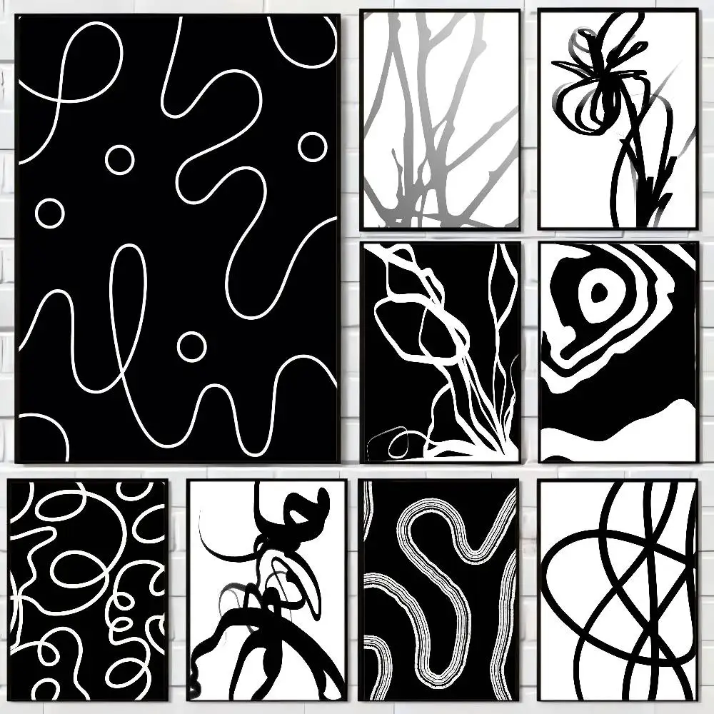 

Minimalism Black And White Movie Sticky Posters Whitepaper Sticker DIY Room Bar Cafe Posters Wall Stickers