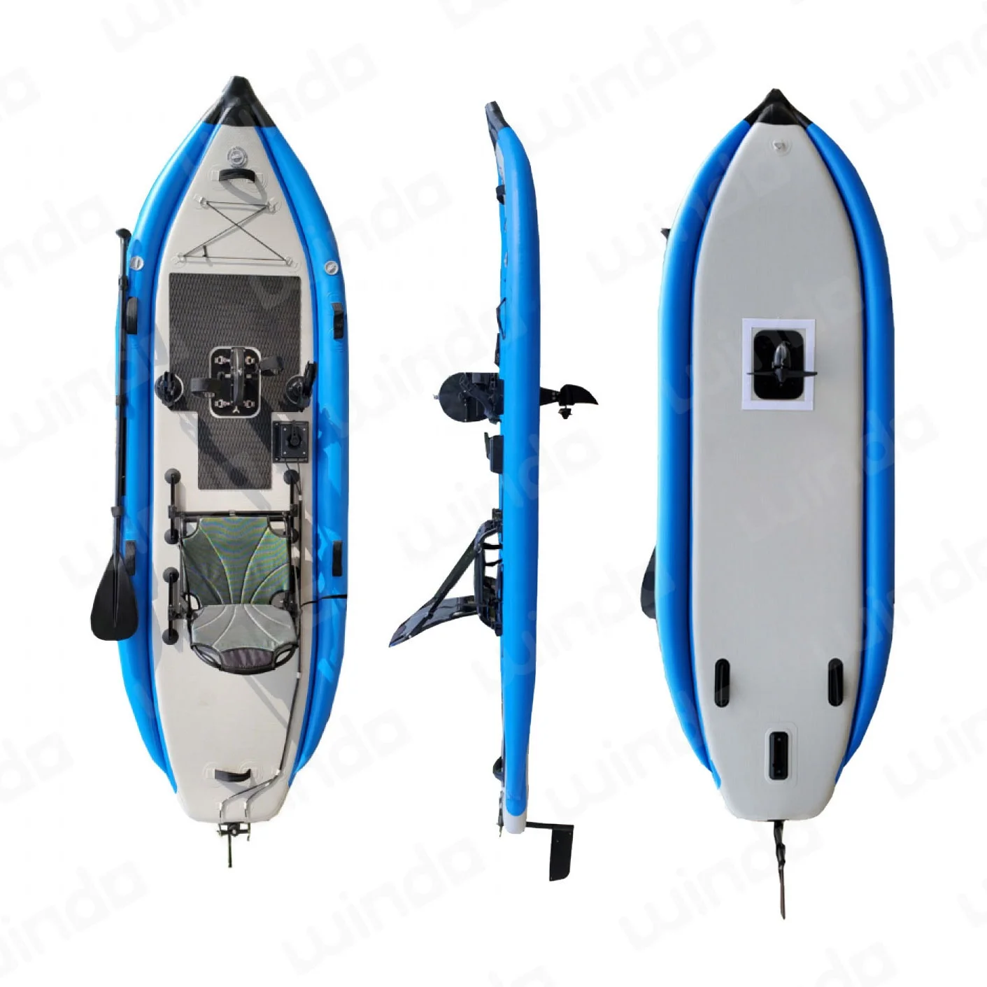 335Cm Inflatable Foot Pedal Drive Kayak Fishing Sup Canoe/Kayak With Pedal