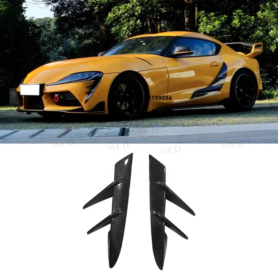 

High Quality Carbon Fiber Front Canards for-Toyota Supra A90 2019+ Front Bumper Side Canards Splitter Trim Car Bodykit