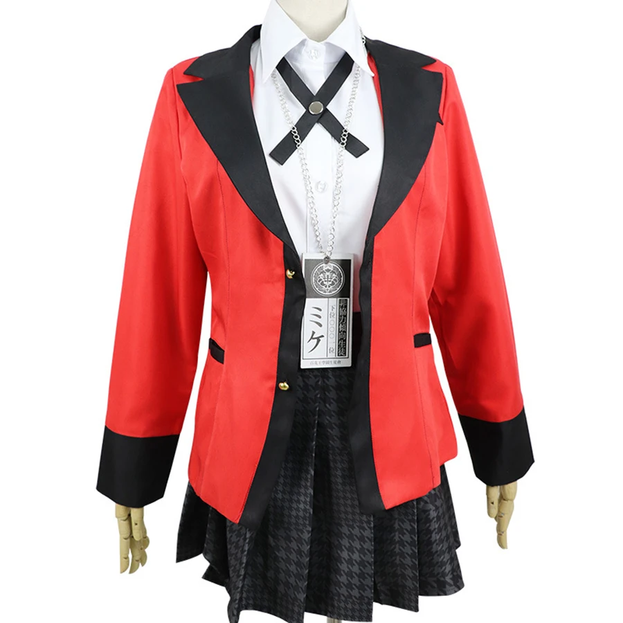 Anime Kakegurui Jabami Yumeko Cosplay Kostuum Zwarte Pruik Kakegurui Cosplay Japans Schooluniform Meisje Vrouwen Halloween Kostuums