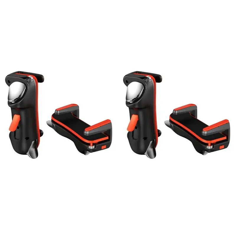 QWE-4X Six Finger For Ipad Game Trigger For PUBG Gaming Controller L1 R1 Alloy Key Button For Android(Orange)