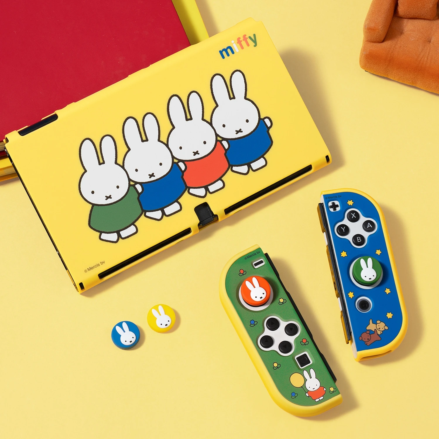 Miffy Switch Oled Ns2 Protective Case With Joy Con Thumb Grip Caps Anti Drop Colorful Gaming Accessories Protective Case