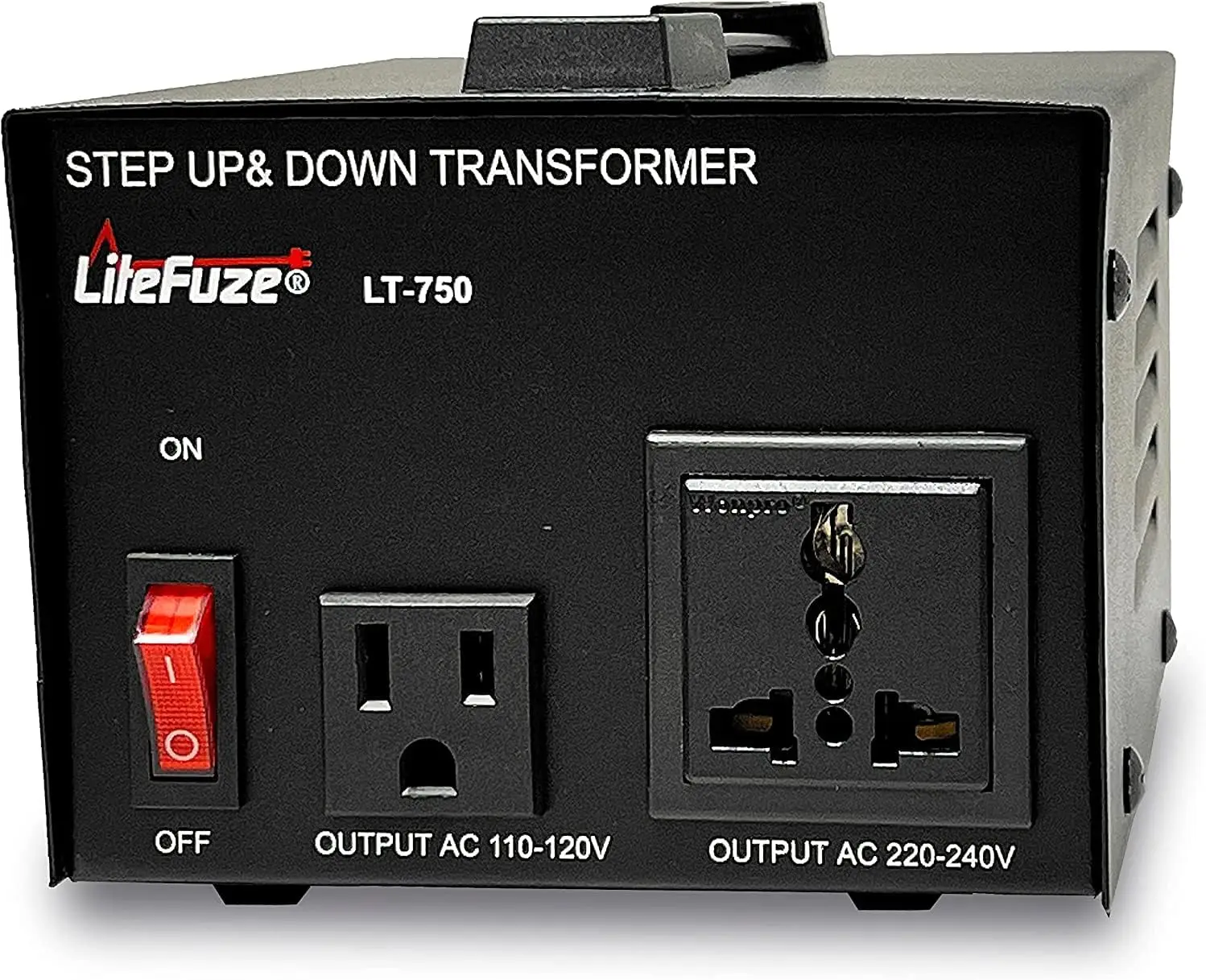 

750W Voltage Converter 110V to 220V Step Up/Down Transformer with Grounded Cord, CE Certified, Universal Socket, 5-Year Warranty