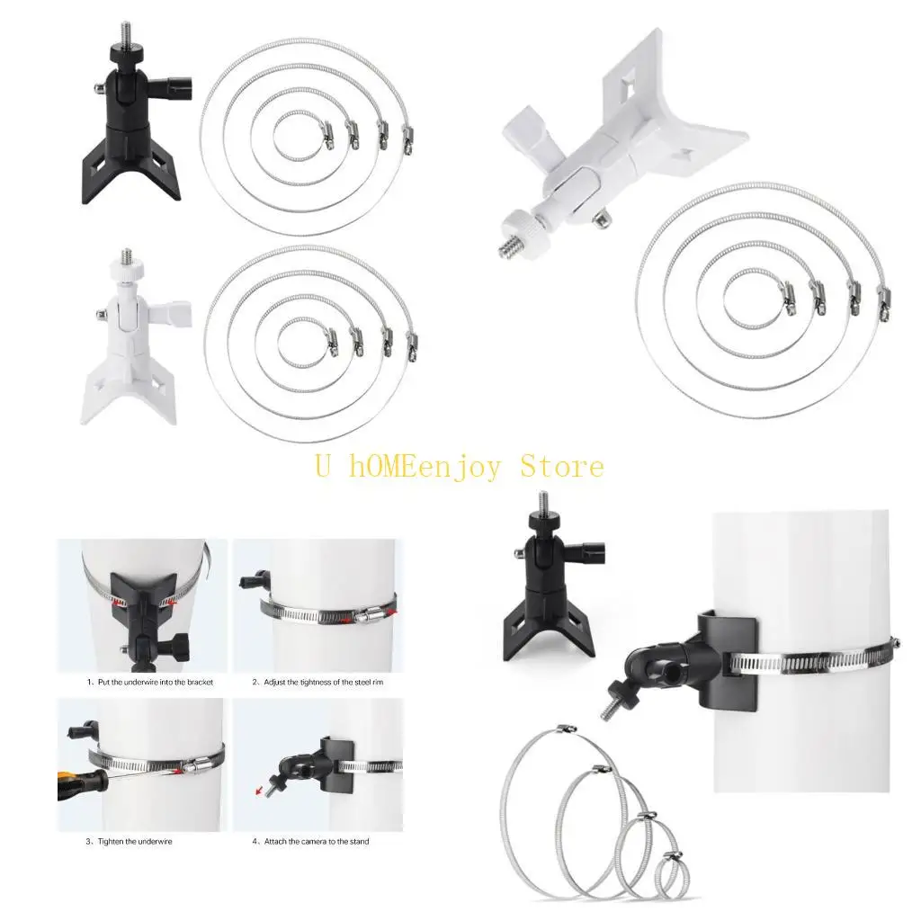 B0KF Universal Wall Mounting Bracket with Loop Stainless Steel Poles Mount Adapter