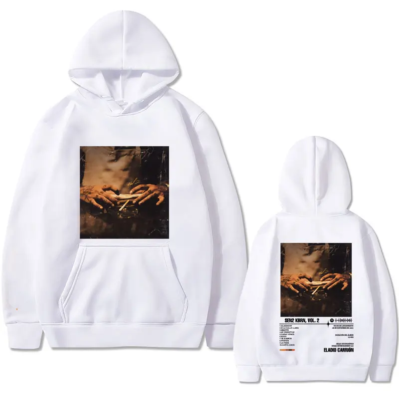 Rapper Eladio Carrion SEN2 KBRN VOL 2 Music Album Graphic Hoodie Men Women Hip Hop Oversized Sweatshirt Men's Fashion Hoodies