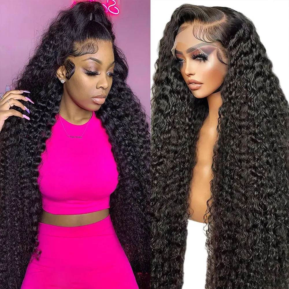 

13x4 13x6 HD Lace Deep Wave Frontal Wig 40 42 Inch Deep Curly Human Hair Lace Front Wigs For Women 5x5 Glueless Lace Closure Wig