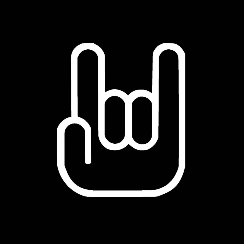 Personalized Rock Gesture Fun Car Decal Car Decal Car Sticker Pvc Decal Applicable To Various Models Black/White, 11cm*13cm