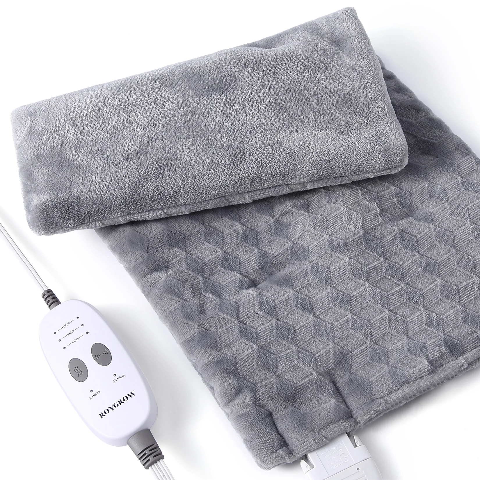 Weighted Heating Pad with Massager, Electric Heating Pad for Back with Massaging Vibration, 3 Heating Levels & 3 Massage Types