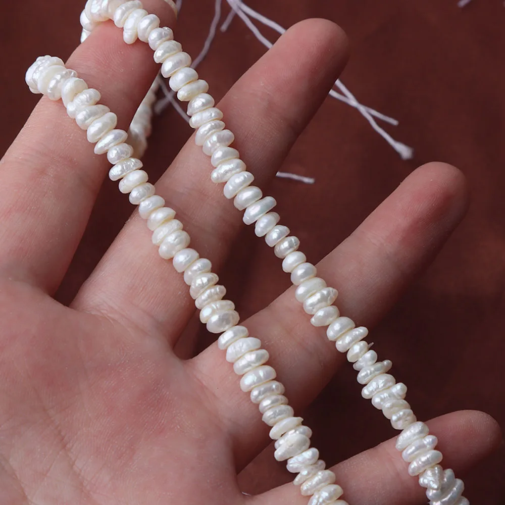 

5-6mm Irregular Shape Flat Beads Natural Freshwater Pearl Spacer Beads for Jewelry Making DIY Women Necklace Bracelet Accessory