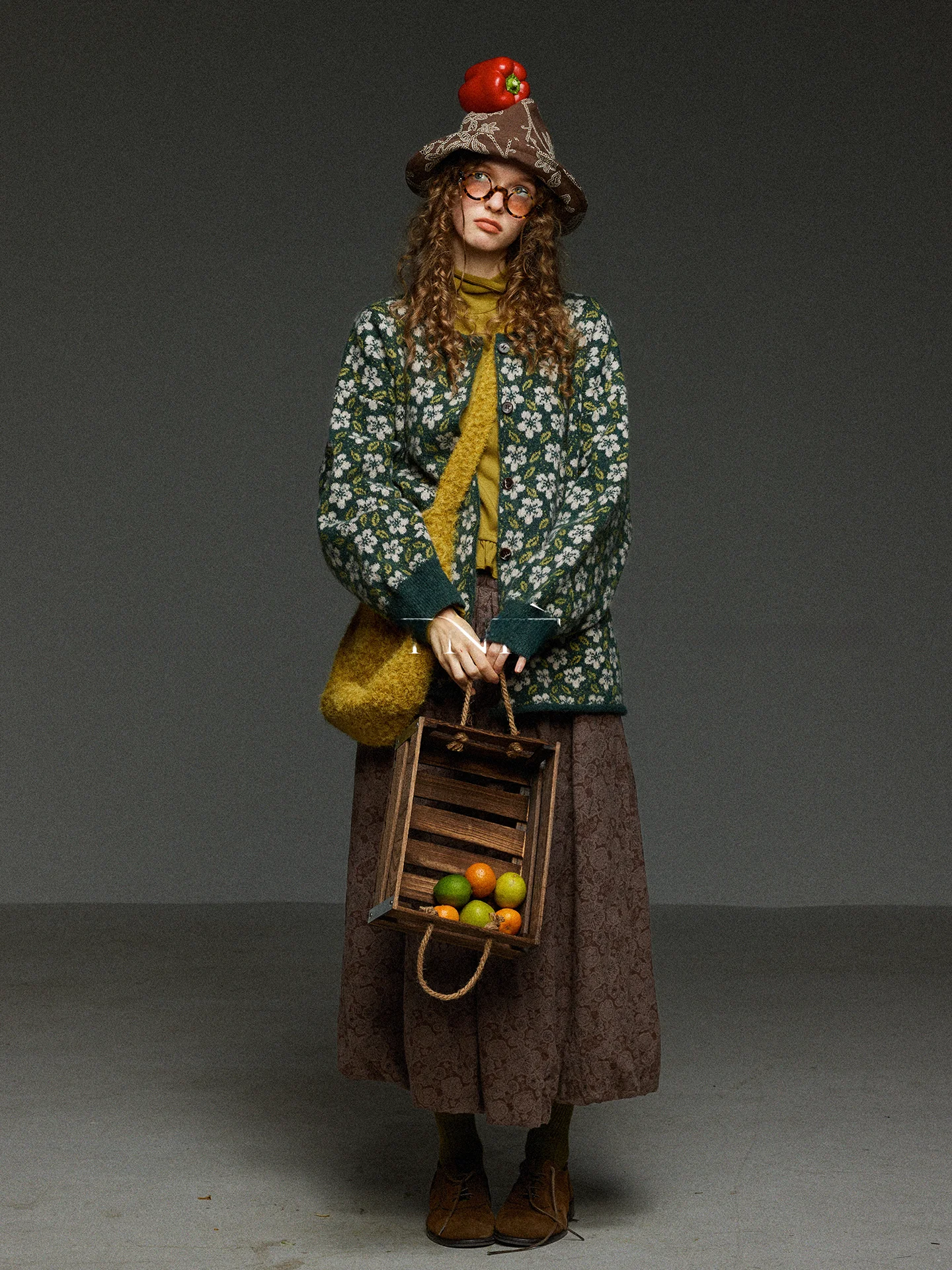 

Ретро-кардиган из утолщенной вязки с круглым вырезом, повседневный свободный женский весенний модный кардиган на пуговицах с цветочным узором