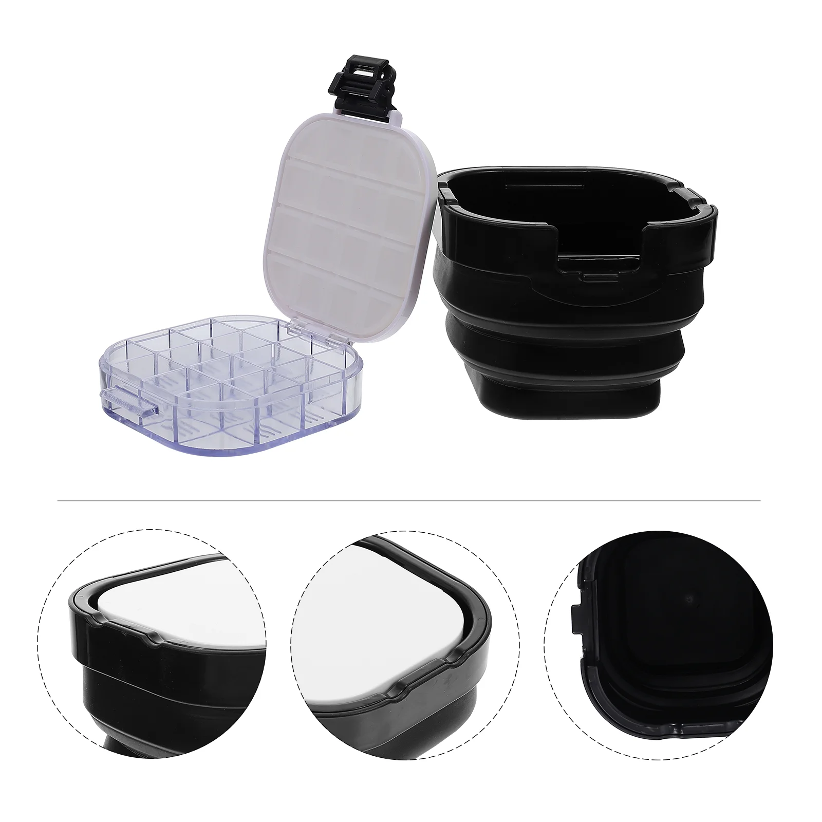 

Black Pen Color Box Painting Brush Washer Bucket for Cleaning Plastic Mixing Case Tray Oil Barrel Palette Tools Child