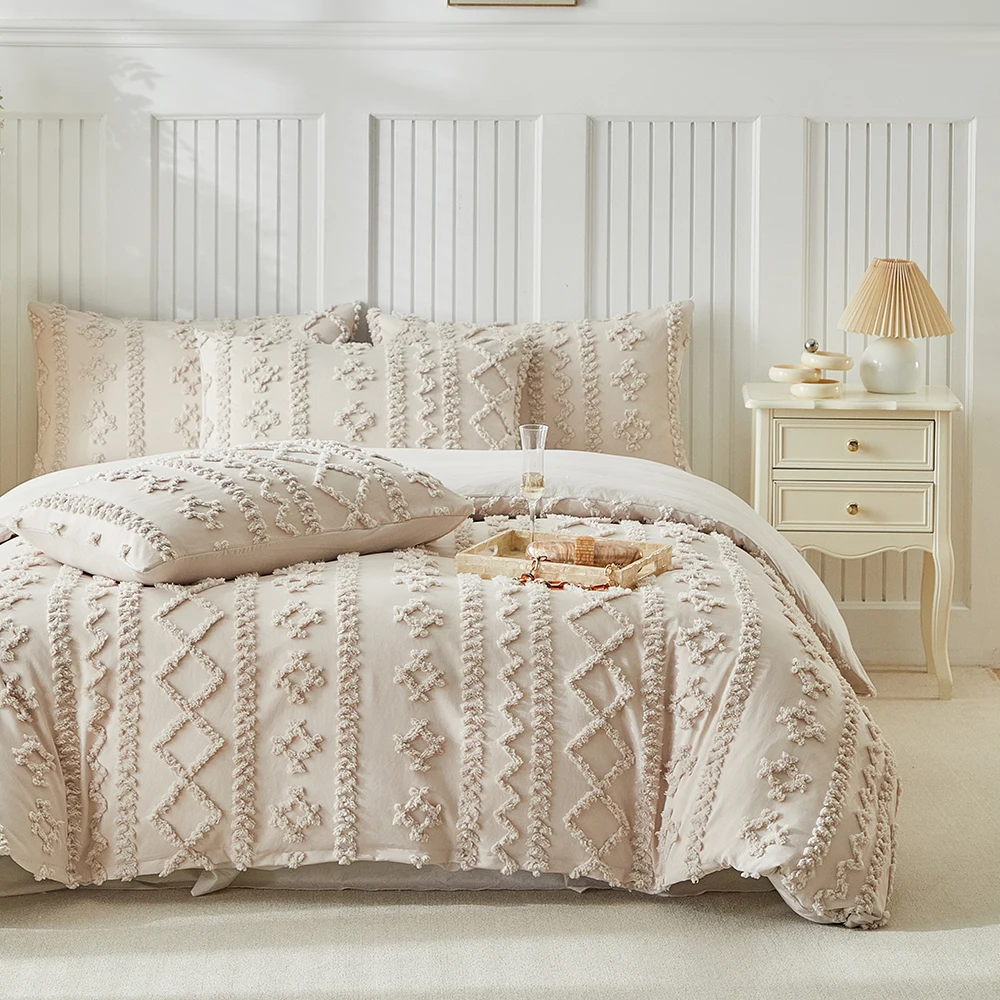 Duvet Cover Bedding Set Twin Full Queen King Size 135x200 Nordic Quilt Cover 240x220 Double Single Wave Tufted Bed Linen 200x200