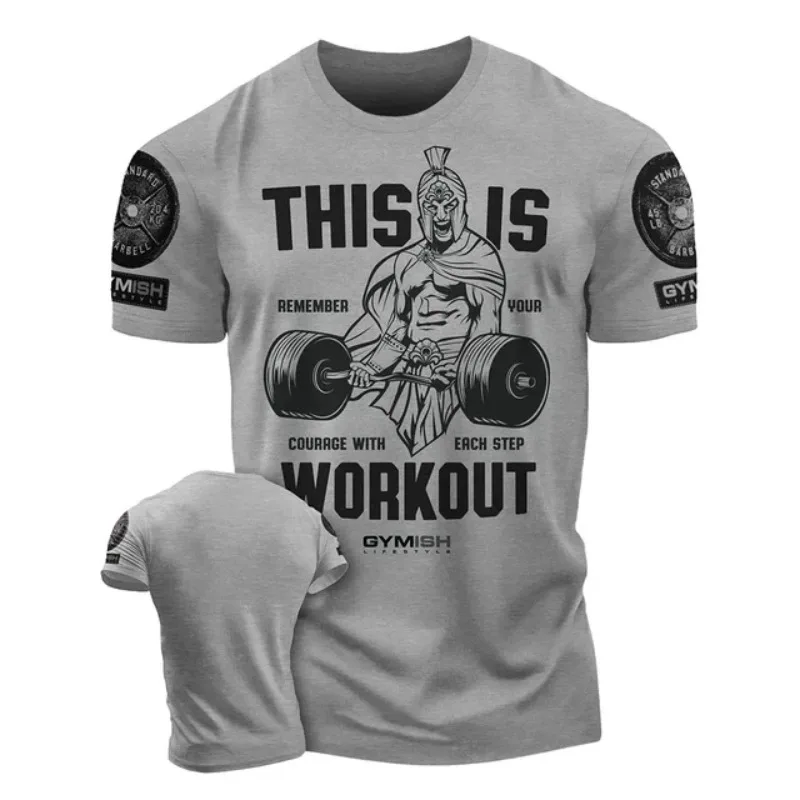 

New Power Workoout pattern 3D Printing Gym T-Shirt Casual Simplicity motion Men's Short Sleeves Top Muscle Man Tough Guy Tshirt