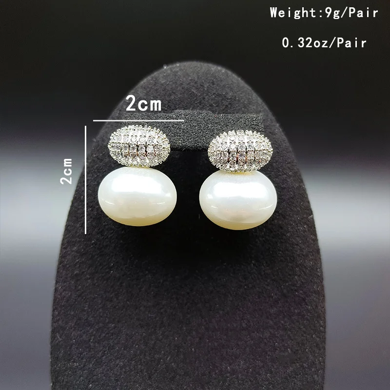 JICAI Modern Pearl Earring For Women Arrival Drop Earrings Fashion Classic Round Women Dangle Elegant Earring Girls 2024 New