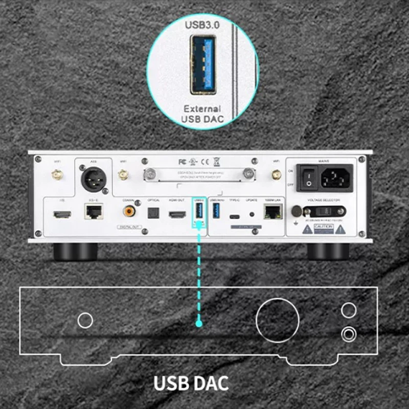 D35 Hi-Fi Wireless Music Streamer WiFi6 APP Control, High-Fidelity Audio Decoder CD Replacement for Home Audio System