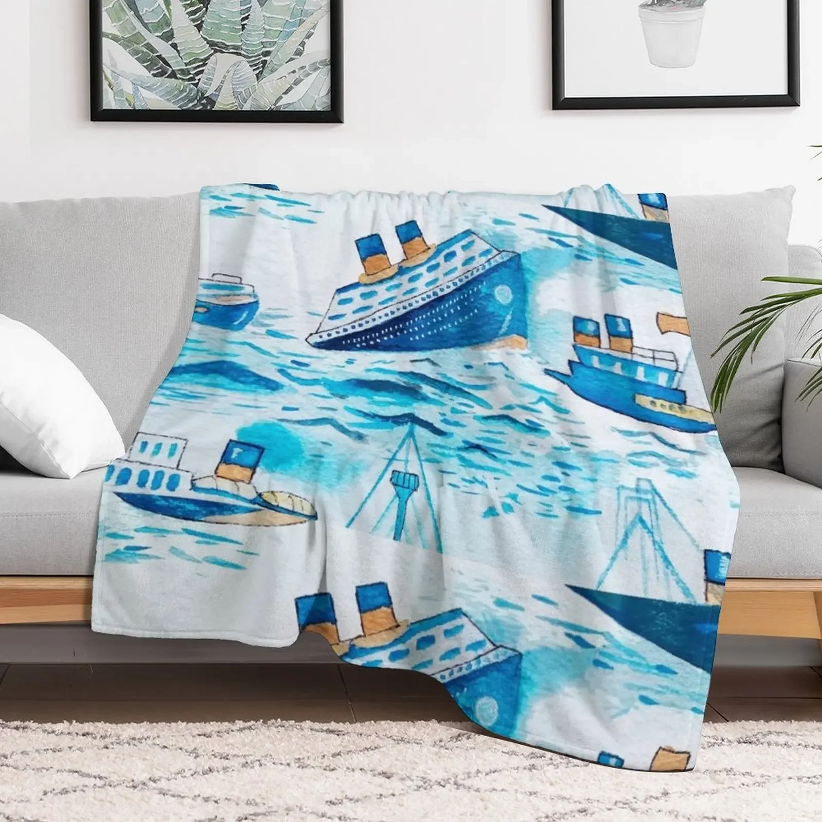 Ferry boats scrub cap Throw Blanket For Baby Hair Decorative Beds Blankets