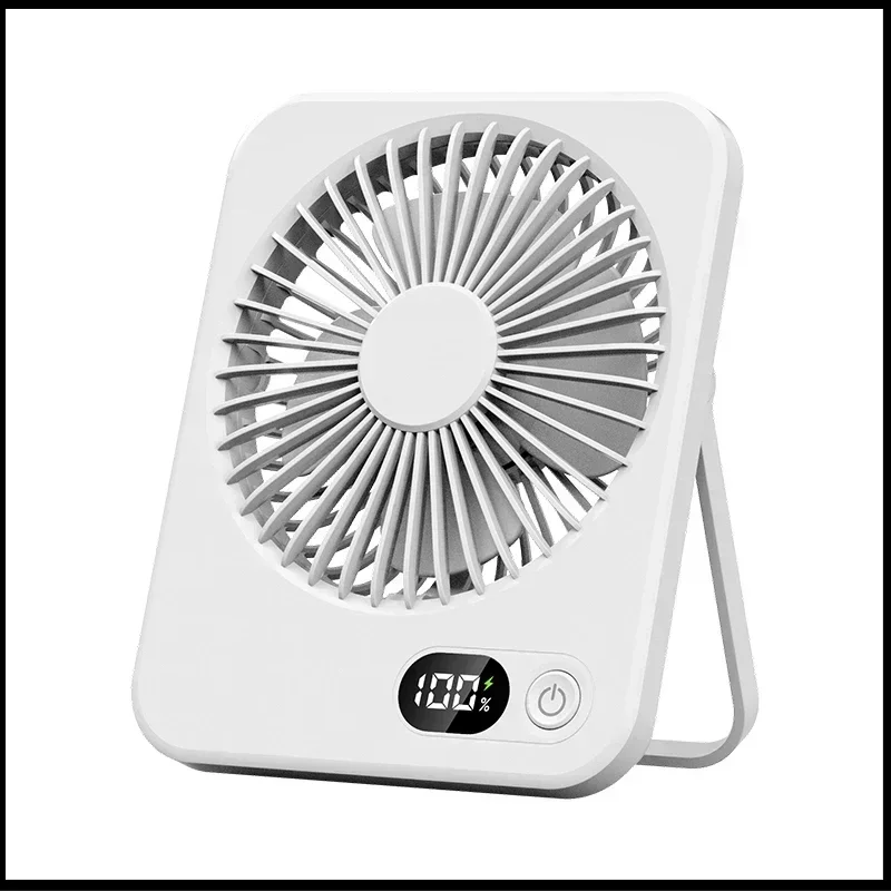 

New Convenient Rechargeable Small High Range Ultra-thin Handheld Folding Student Desktop Fan Large Wind Power Ultra-quiet