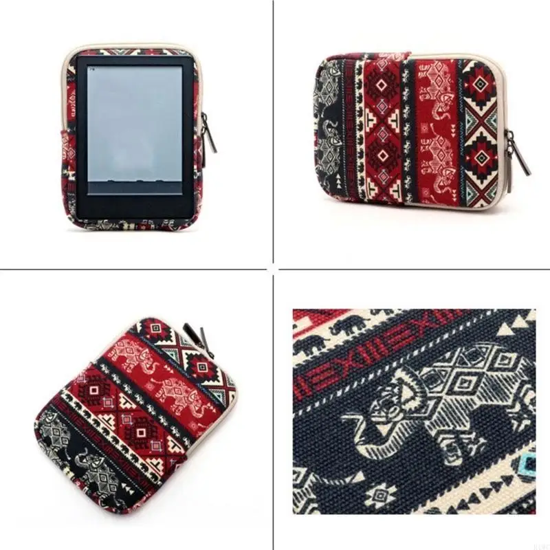 Floral Print Book Sleeve Book Cover Book Protector Washable Fabric Book Cover Protector with Zipper for Book Lover