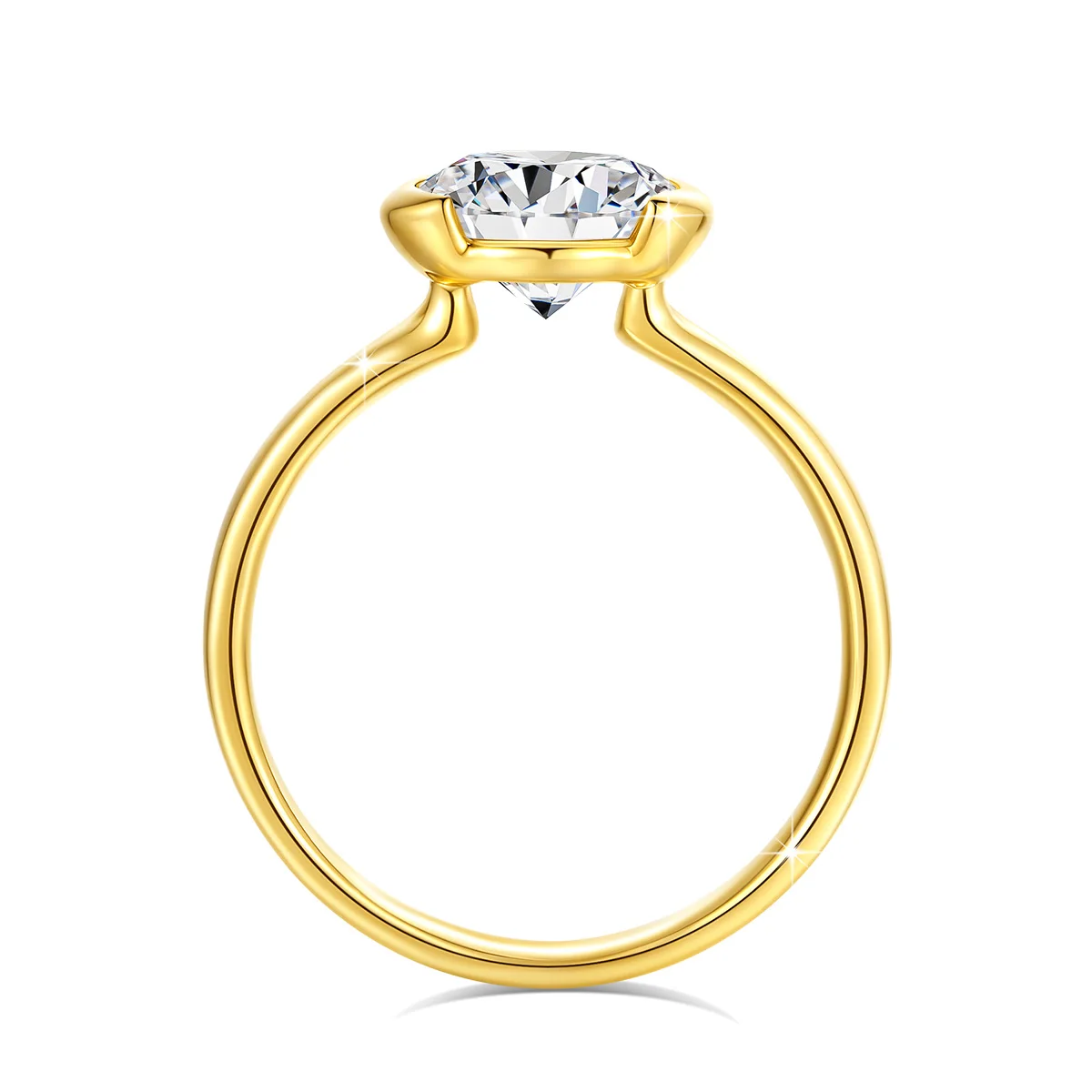 

14K Gold Moissanite Diamond Ring 2ct Flower Bud Bezel Setting Au585 Original Luxury Wedding Engagement Gifts Jewelry Certified