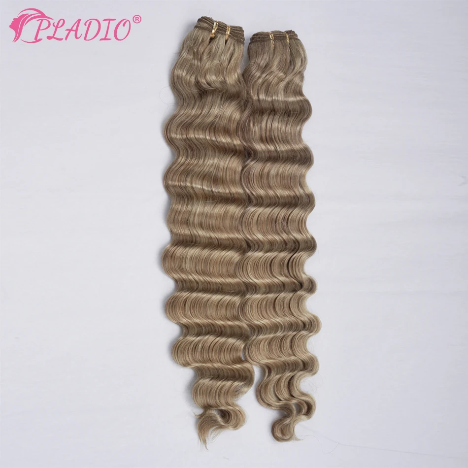 Ekstensi rambut manusia Weft bundel rambut Remy Brasil 100g/buah warna alami dijahit dalam kulit gelombang dalam halus kain ganda 12-26 inci