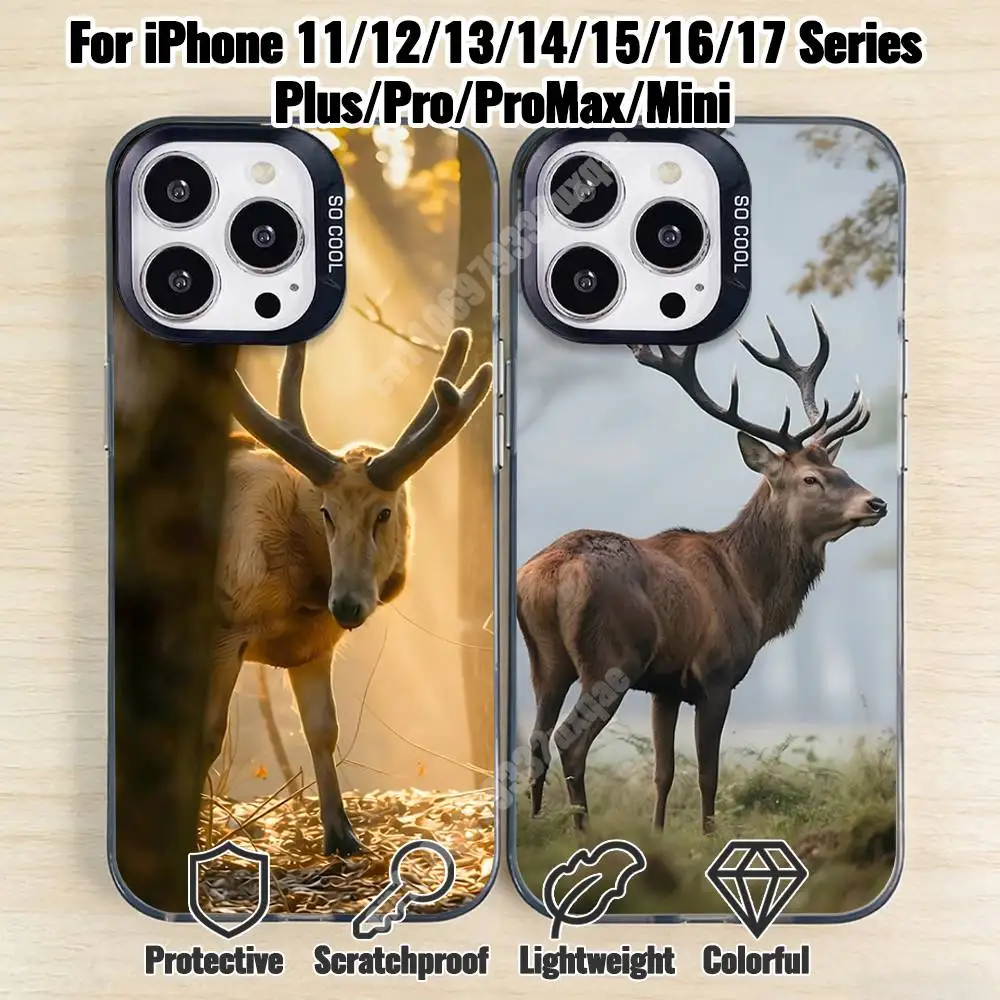 

Deer Hunting Jungle Phone Case for iPhone 17 16 15 14 13 12 11 Pro Plus Max Mini X XS Air Stylish Cover