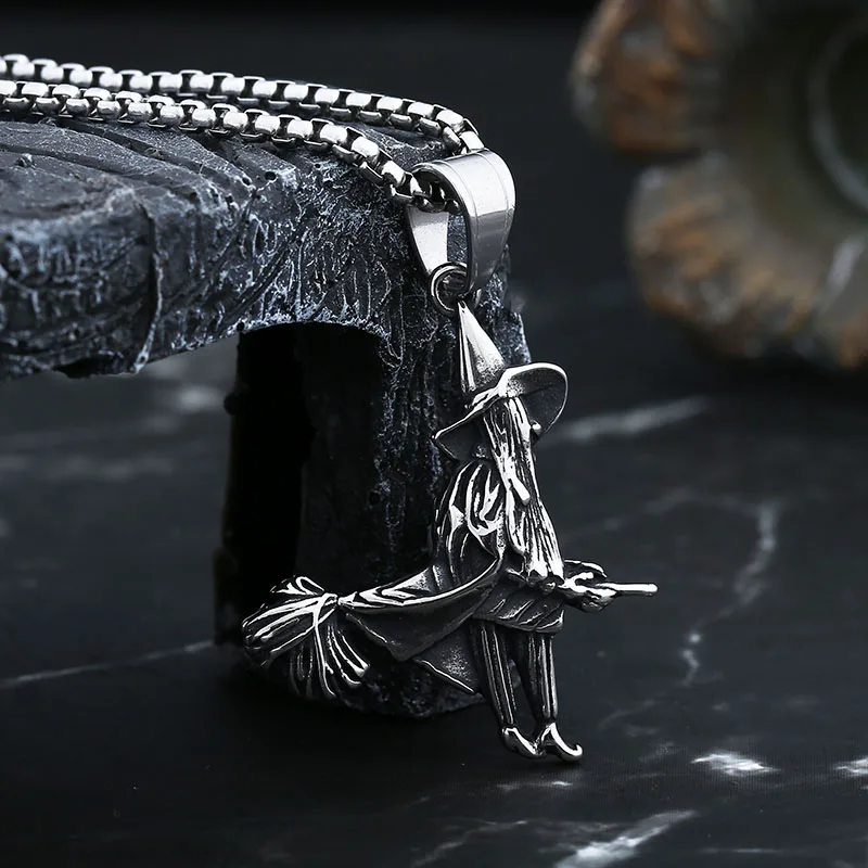 Movie 2024 New Fashion 316L Stainless Steel Witch Pendant Necklace For Man Women Couple Gift