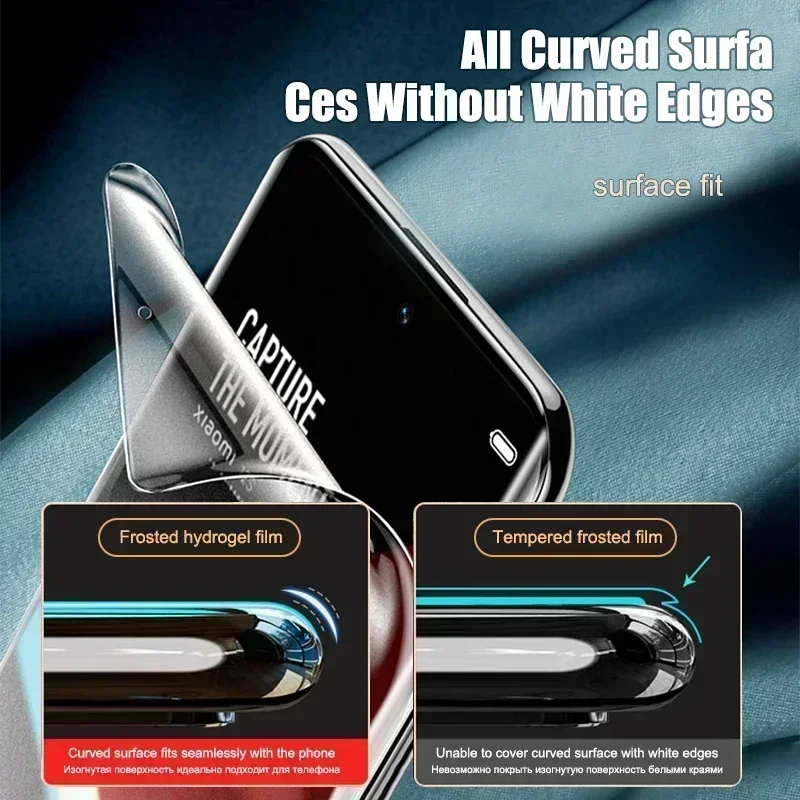 4pcs กลับ Matte Hydrogel ฟิล์มสําหรับ Xiaomi Poco F5 F4 F3 X3 X4 GT X5 Pro คลุมทั้งหมดป้องกันหน้าจอสําหรับ Poco F2 f1 M3 M4 Pro ฟิล์ม