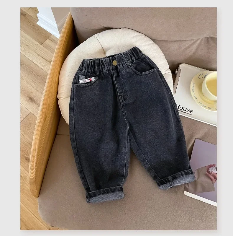 Boys Jeans Pant Fall Pants 2024 New Children Soft Pants Children Baby Boys Casual Pants Baby Boys Fashion Jean Pant