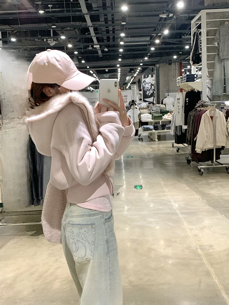 

Утепленная зимняя куртка CallmeEar Plu ort для женщин с капюшоном, двусторонняя, теплая, из смесового полиэстера и хлопка, с длинными рукавами