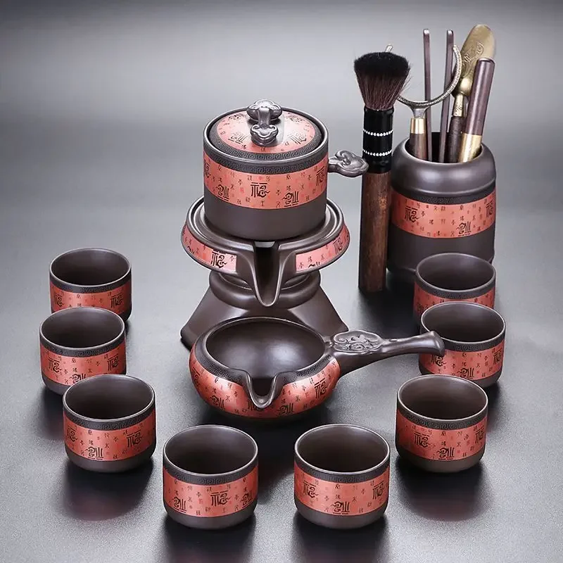 

Китайский дорожный чайный сервиз кунг-фу, высококачественный автоматический чайный сервиз, наборы из костяного фарфора, полные аксессуары