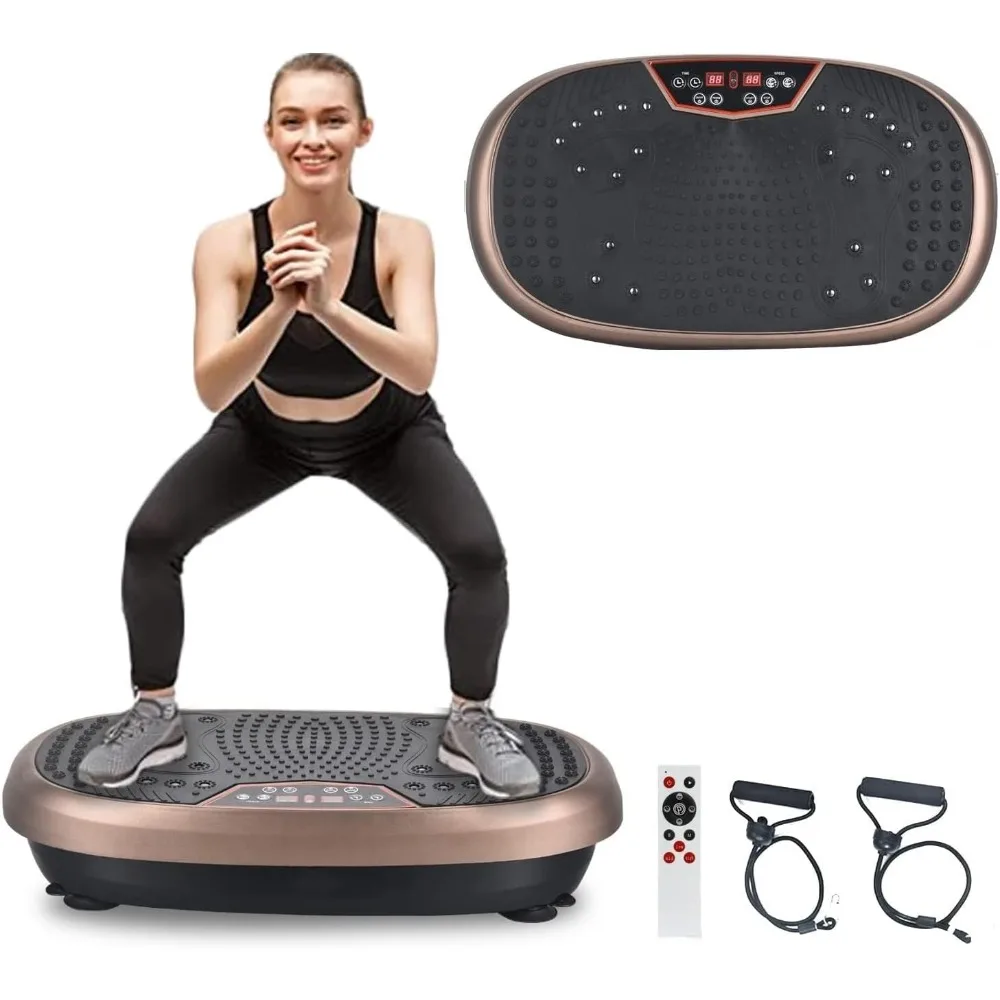 

FitMax 3D XL Vibration Plate Exercise Machine - Whole Body Workout Vibration Platform w/Loop Bands - Lymphatic Drainage Machine