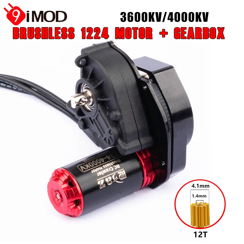 

9IMOD RC 1224 Brushless Motor Outrunner 4000kv 5000KV Mini Motor 2S with Gearbox For RC Crawler Car Axial SCX24 WPL FMS FCX24M