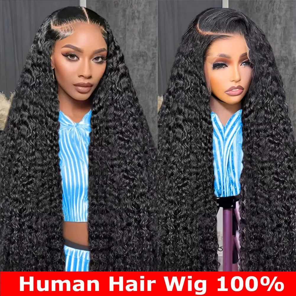 

250% Density 44 46 Inch Deep Curly 13x6 Hd Lace Frontal Wig 13x4 Lace Front Wigs Water Wave Pre-Plucked Wig Human Hair For Women